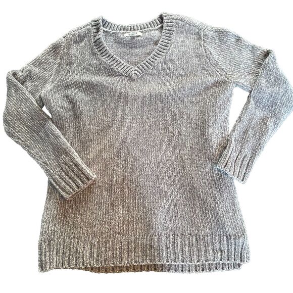 Orvis Chenille V-Neck Sweater Mens Gray  Extra Large Textured Pullover Fall XL - Picture 1 of 8